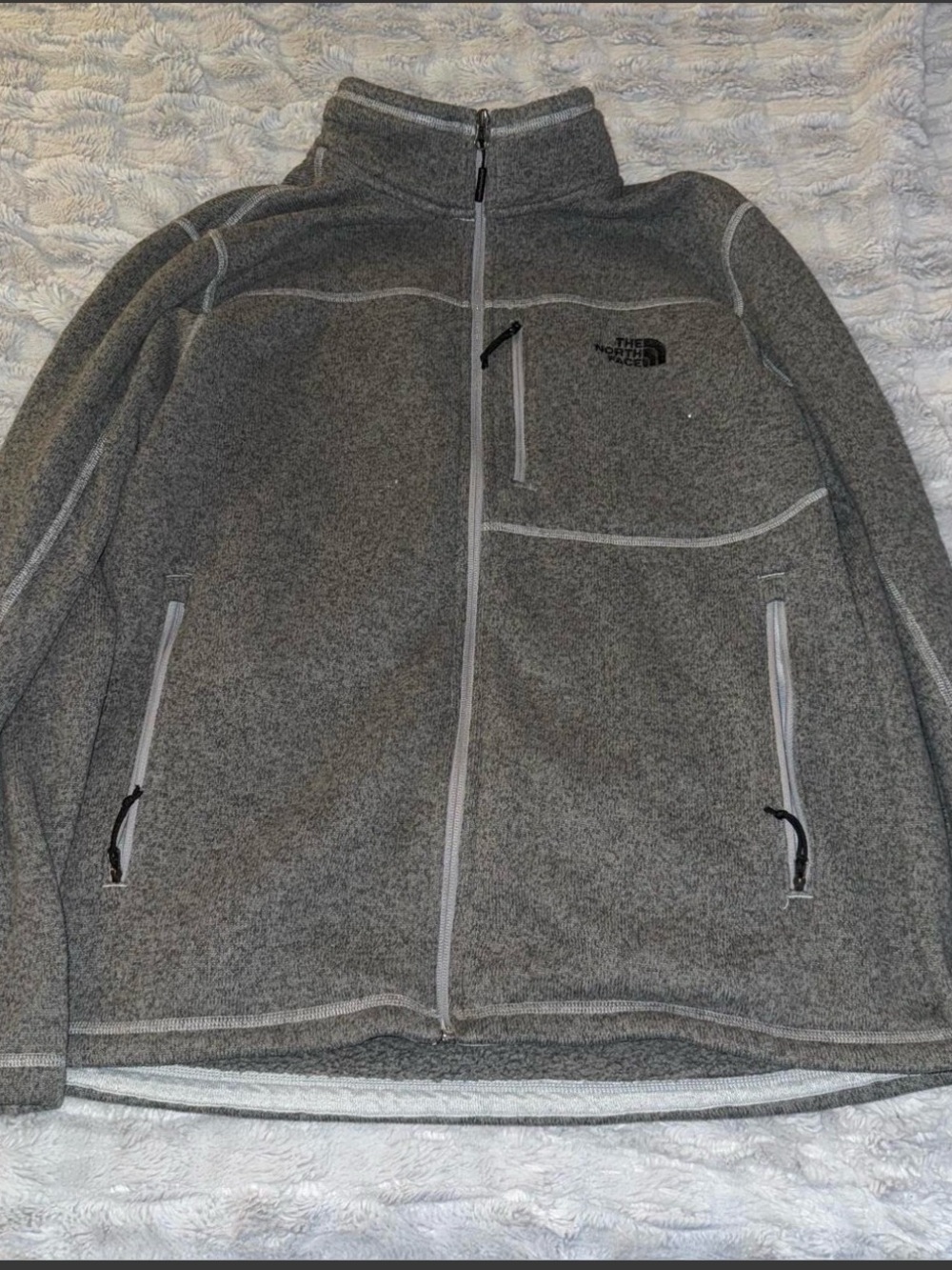 The North Face Heather Gray Fleece Zip Sweatshirt